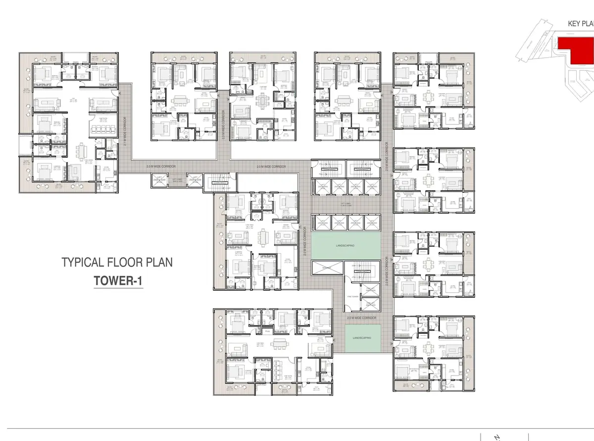 Typical floor plan of tower 1 at the proposed Kokapet development