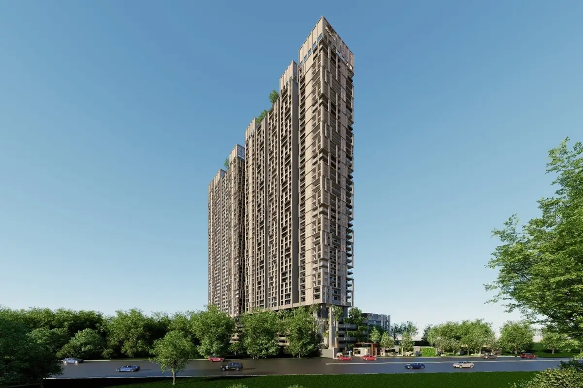 Street level view of the proposed towers at Kokapet